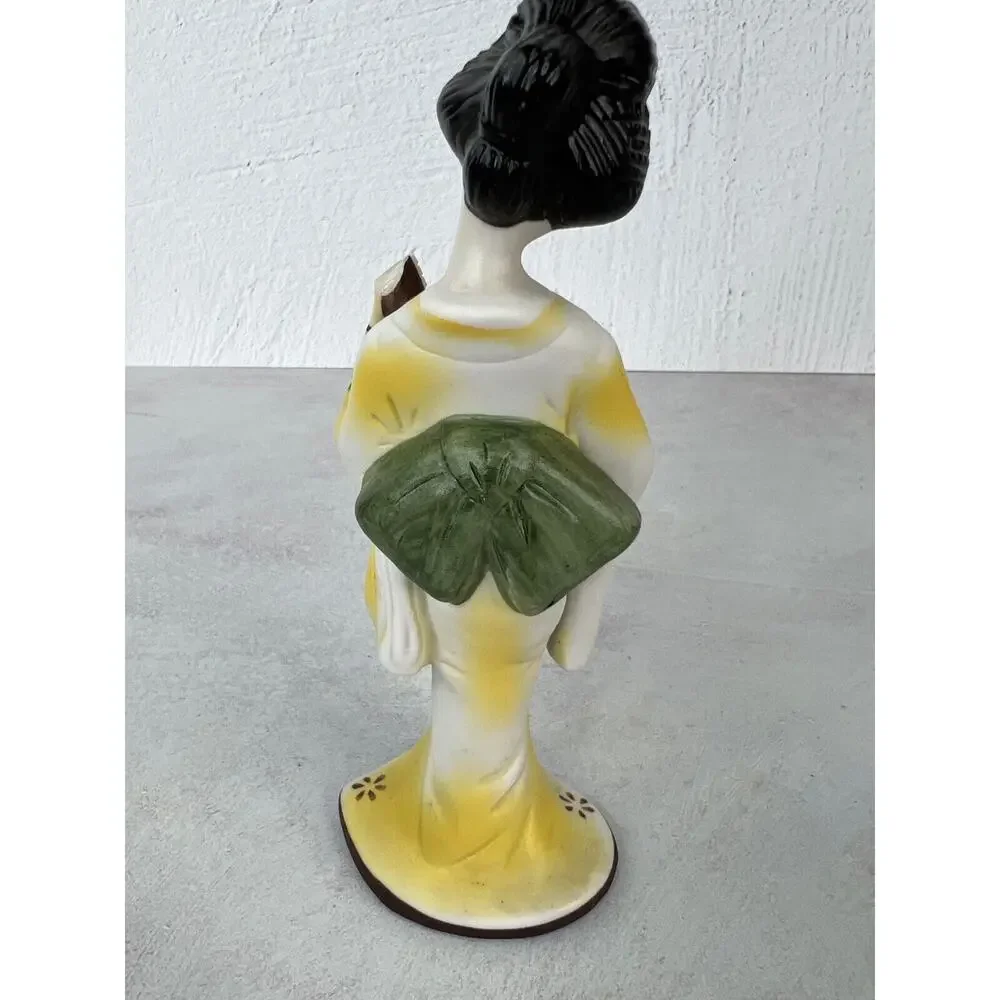 Vintage Decorative Japanese Geisha Girl Porcelain Figurine w/ Playing Instrument